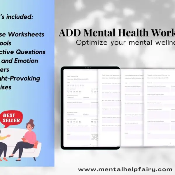 ADHD Mental Health Worksheets and Planner cover