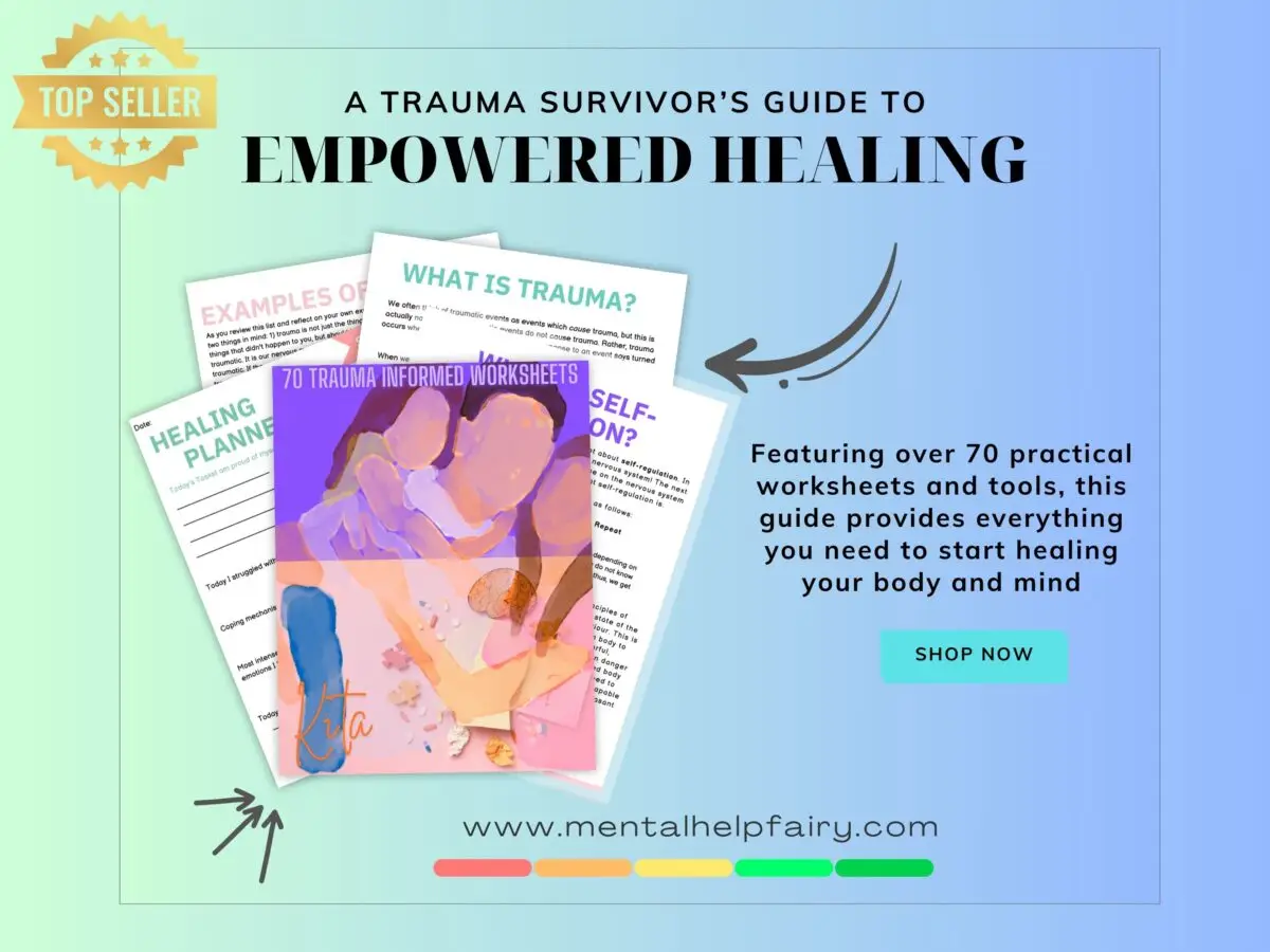 Trauma Survivor's Guide to Empowered Healing Workbook with over 70 worksheets for body and mind healing