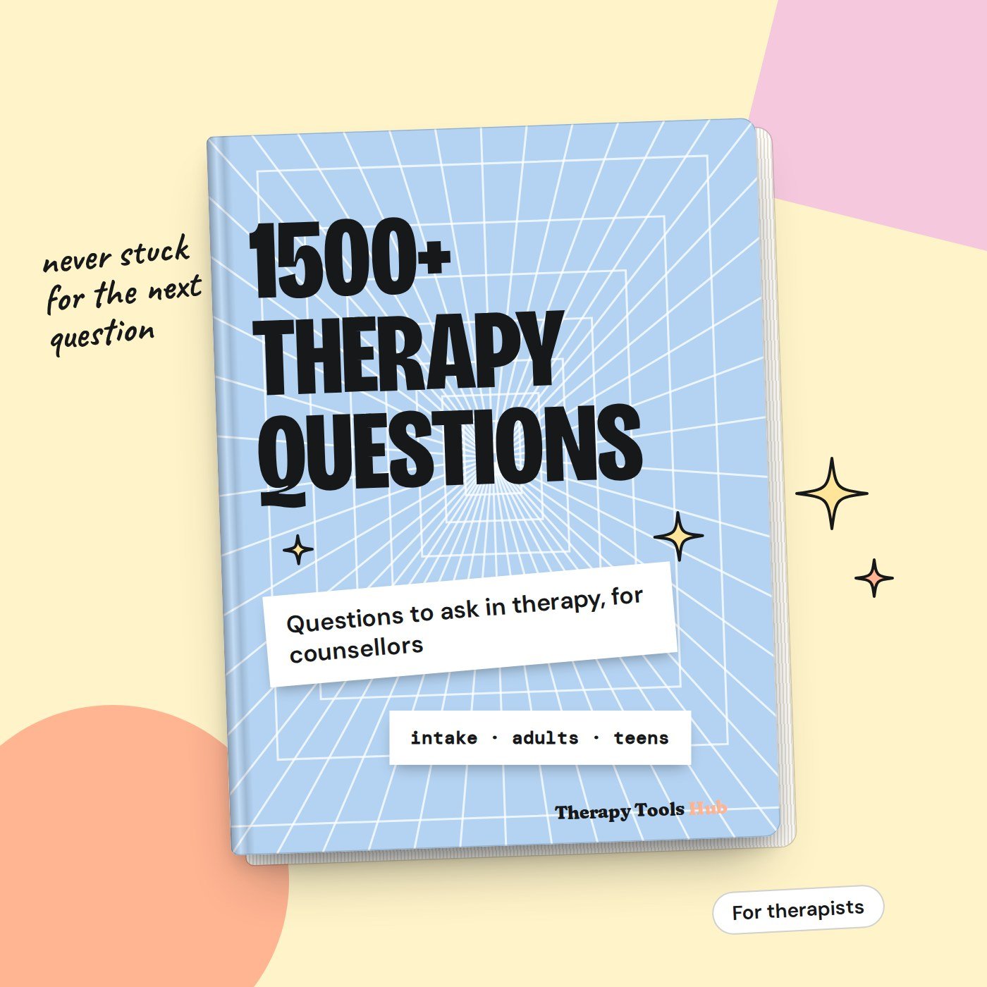 1500+ Therapy Questions for Counsellors and Therapists, digital download cover