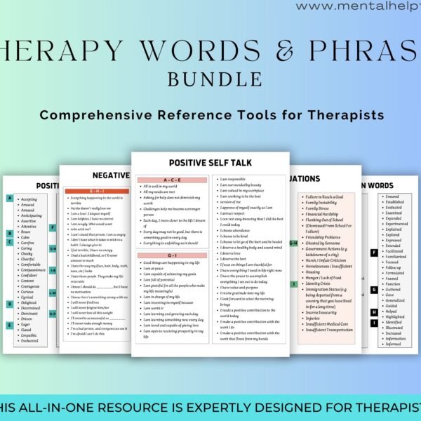 Therapy Words and Phrases Bundle for Clinical Notes cover
