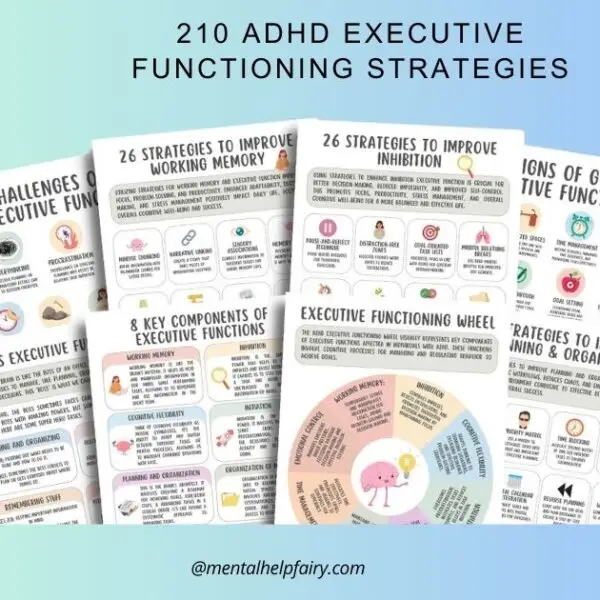 210 ADHD Executive Functioning Worksheets for Adults and Teens cover