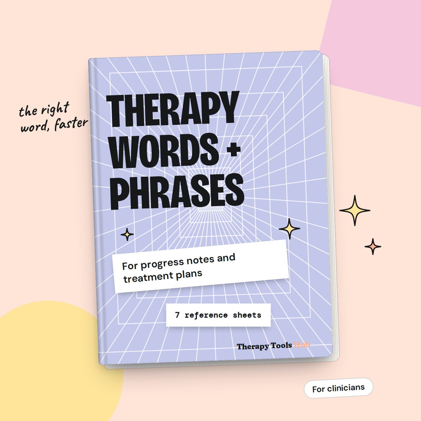 Therapy Words and Phrases for Progress Notes and Treatment Plans, digital download cover