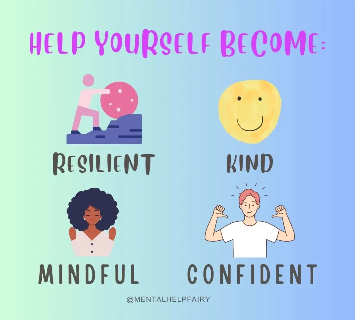 Help Yourself Become Resilient, Kind, Mindful, and Confident – Therapy Interventions Digital Download