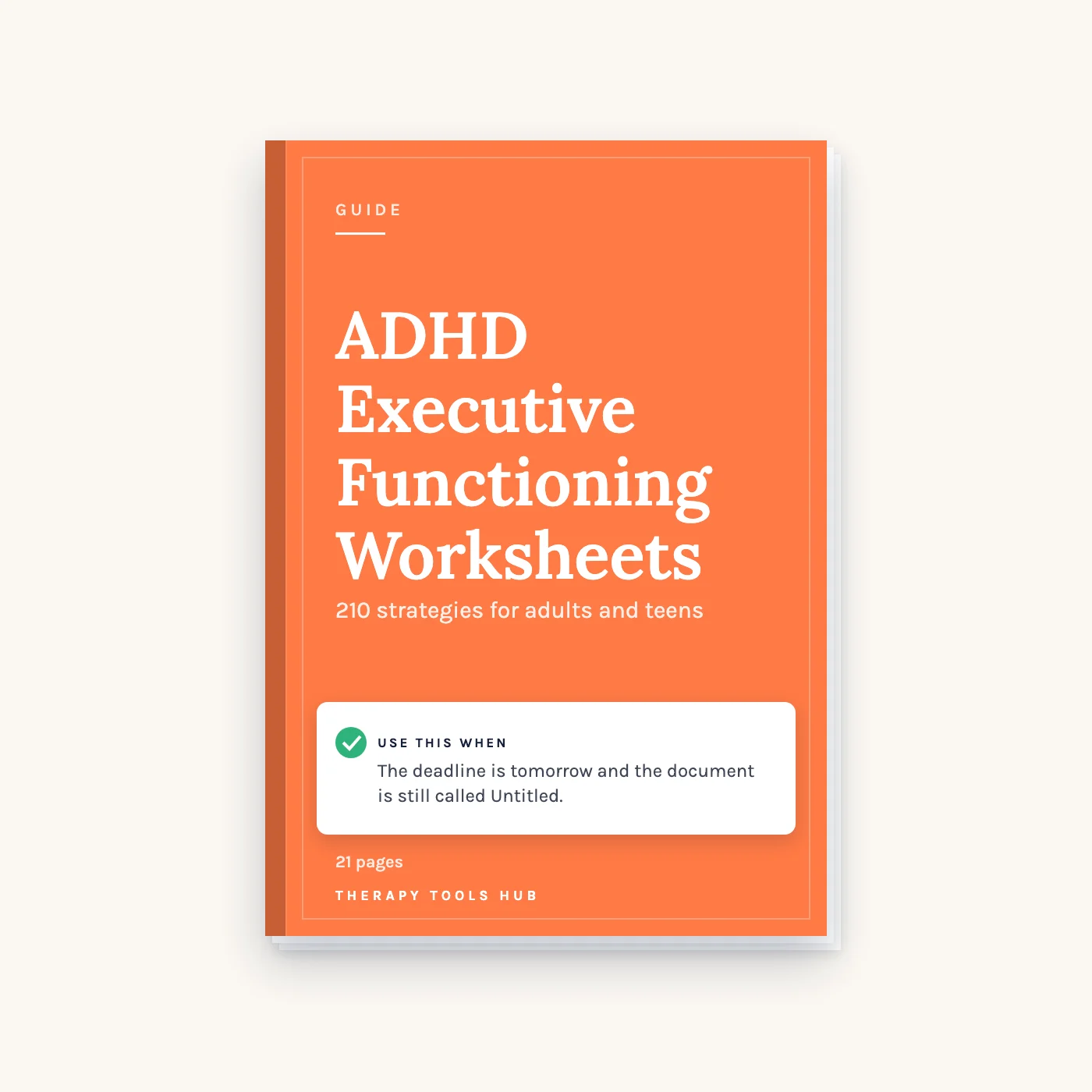 210 ADHD Executive Functioning Worksheets for Adults and Teens cover