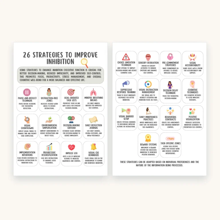 210 ADHD Executive Functioning Worksheets for Adults and Teens, inside pages 8 and 9