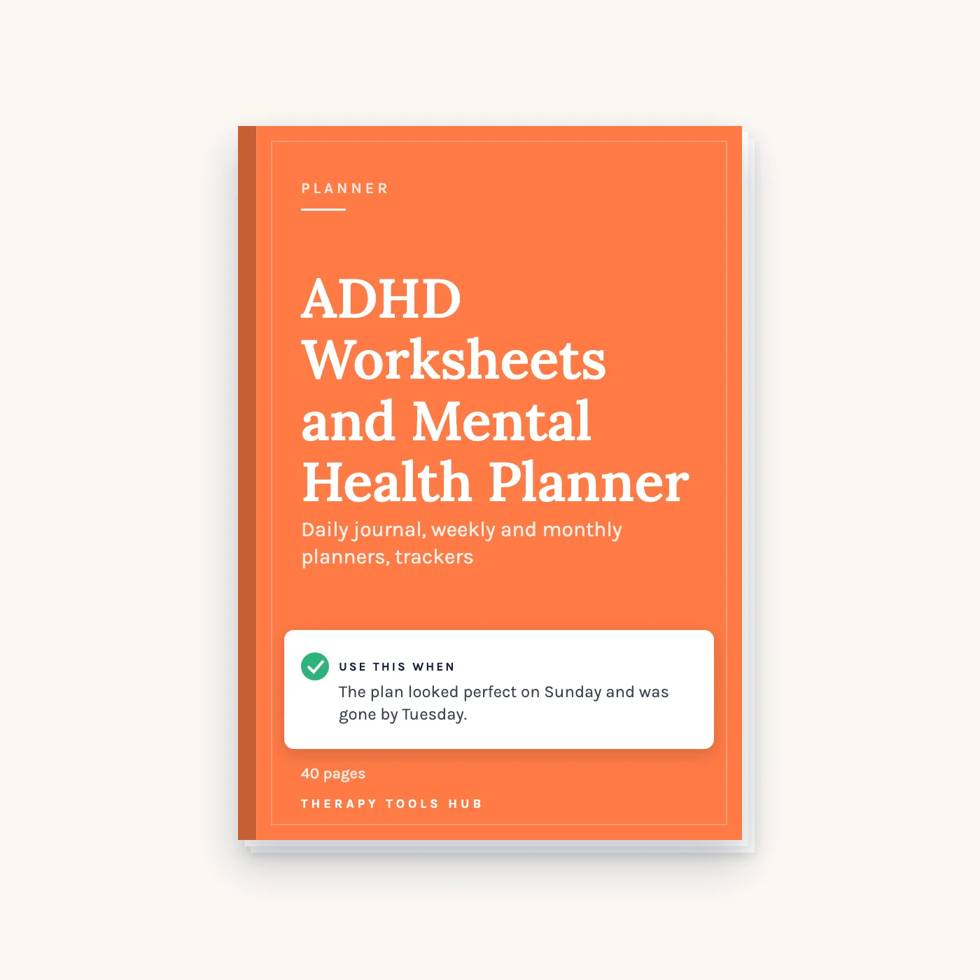 ADHD Mental Health Worksheets and Planner cover