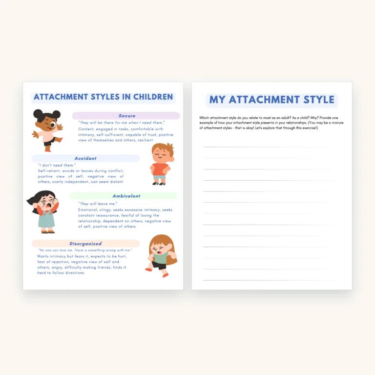 Attachment and Abandonment Workbook, inside pages 17 and 18