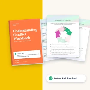 Understanding Conflict Workbook: Work and Relationships: cover with inside pages, instant PDF download