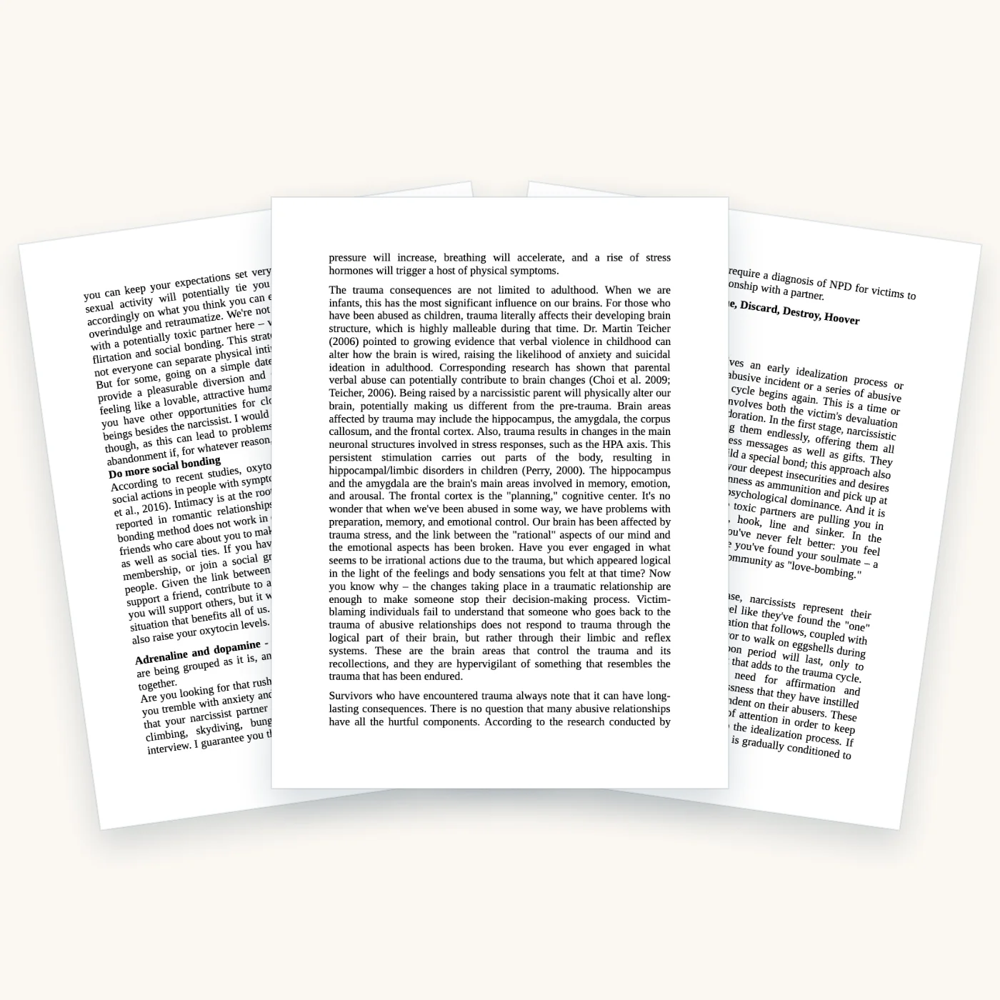 Gaslighting Recovery eBook, pages 10, 20, 29 fanned out