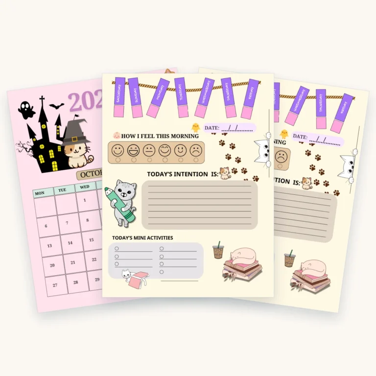 Gratitude Journal for Kids, pages 12, 23, 33 fanned out