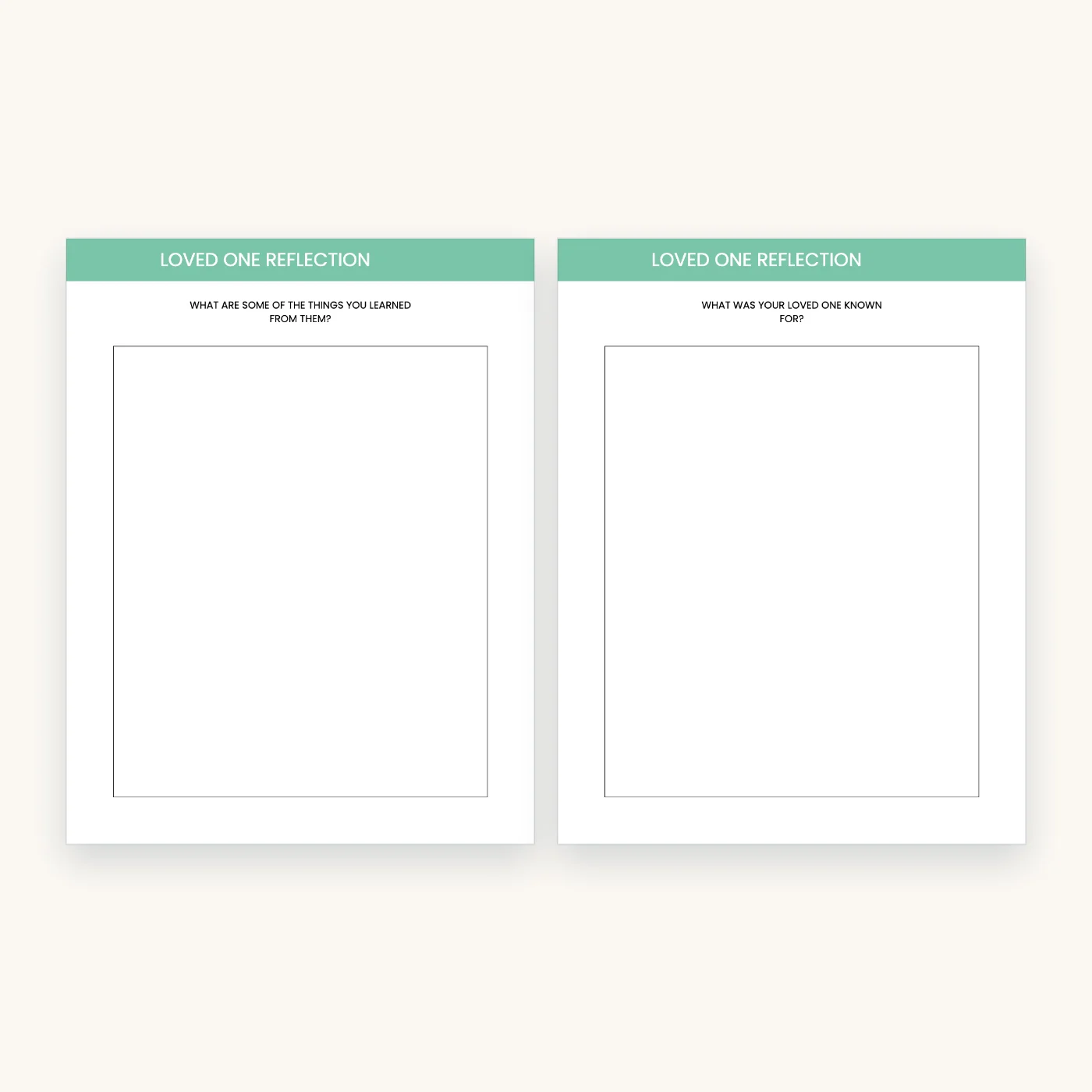 Grief and Bereavement Workbook, inside pages 14 and 15