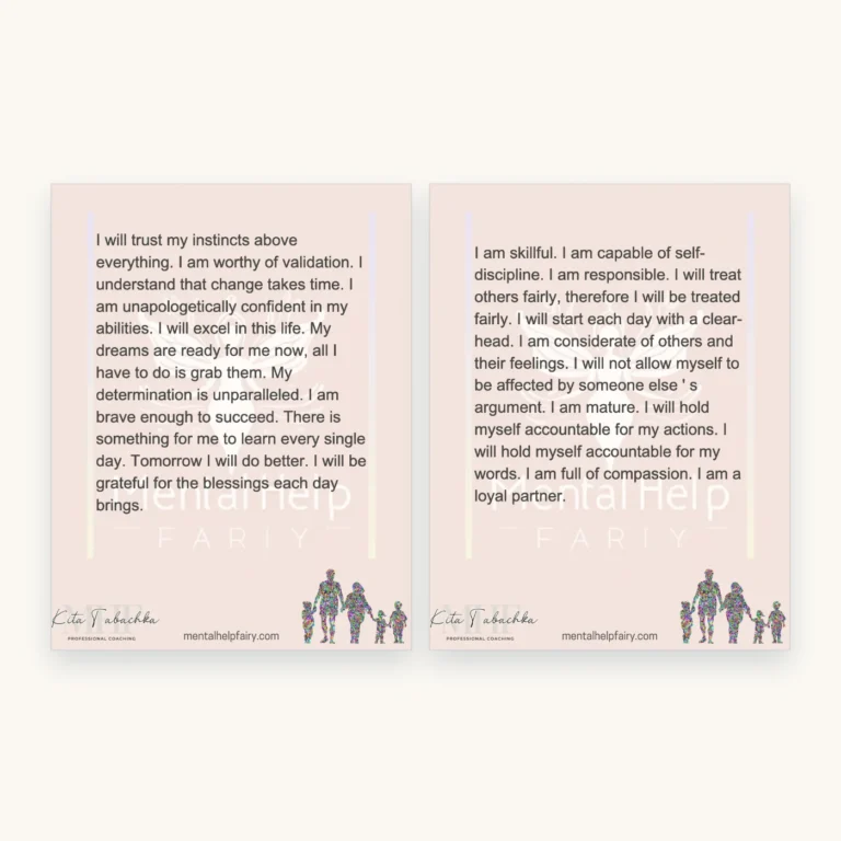 1000 Positive Affirmations for Women, inside pages 19 and 20
