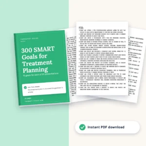 300 SMART Goals for Treatment Planning: cover with inside pages, instant PDF download